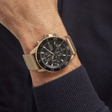  Shop Authentic Hugo Boss Admiral Chronograph Black Dial Gold Mesh Bracelet Watch for Men - 1513906 - Luxxuri