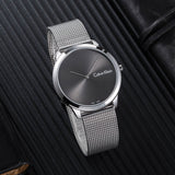  Shop Authentic Calvin Klein Minimal Grey Dial Silver Mesh Bracelet Watch for Men - K3M211Y3 - Luxxuri