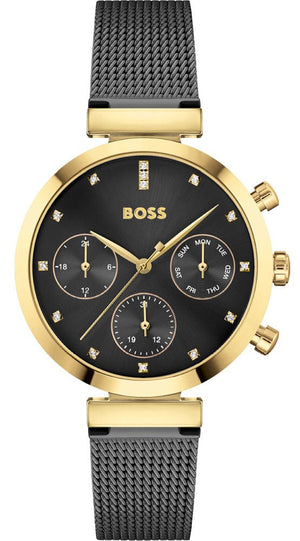  Shop Authentic Hugo Boss Flawless Black Dial Black Mesh Bracelet Watch for Women - 1502627 - Luxxuri