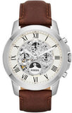  Shop Authentic Fossil Grant Automatic White Dial Brown Leather Strap Watch for Men - ME3052 - Luxxuri