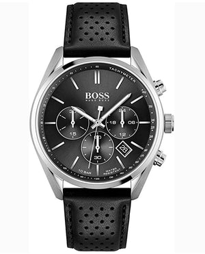  Shop Authentic Hugo Boss Champion Black Dial Black Leather Strap Watch for Men - 1513816 - Luxxuri