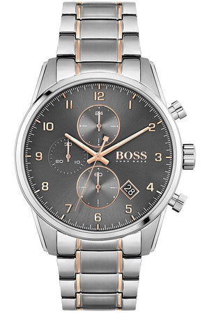  Shop Authentic Hugo Boss Skymaster Grey Dial Two Tone Steel Strap Watch for Men - 1513789 - Luxxuri