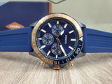  Shop Authentic Fossil Bannon Multifunction Blue Dial Blue Silicone Strap Watch for Men - BQ2498 - Luxxuri