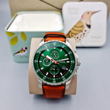  Shop Authentic Fossil Dillinger Luggage Chronograph Green Dial Brown Leather Strap Watch for Men - FS5734 - Luxxuri