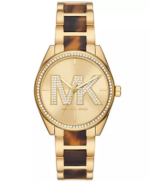 Shop Authentic Michael Kors Janelle Quartz Gold Dial Two Tone Steel Strap Watch For Women - MK4730 - Luxxuri