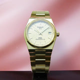  Shop Authentic Tissot PRX Powermatic 80 Gold Dial Gold Steel Strap Watch for Men - T137.207.33.021.00 - Luxxuri