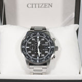  Shop Authentic Citizen Eco Drive Chronograph Black Dial Silver Steel Strap Watch For Men - CA0690-88E - Luxxuri