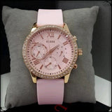  Shop Authentic Guess Solar Rose Gold Dial Pink Rubber Strap Watch For Women - W1135L2 - Luxxuri