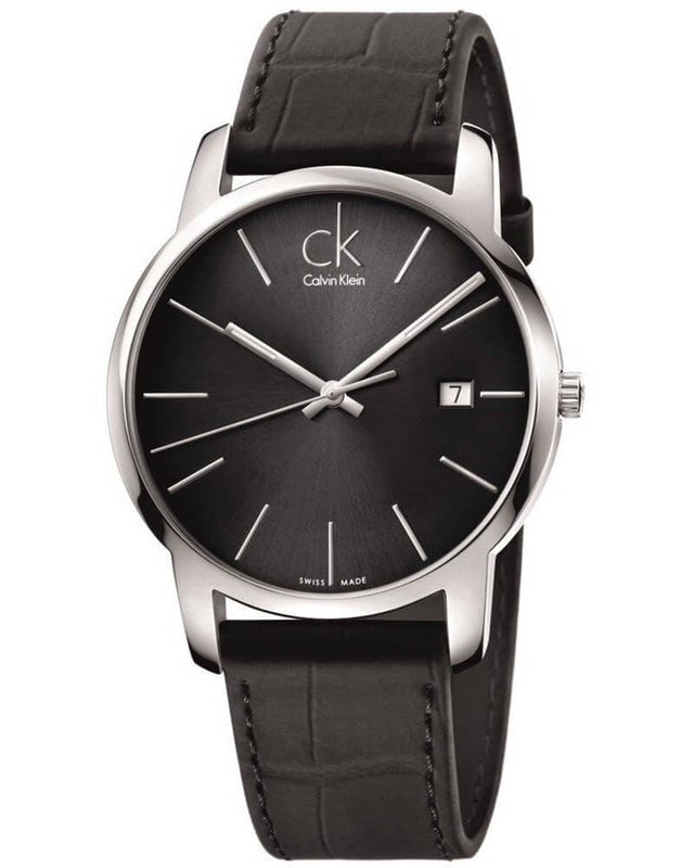  Shop Authentic Calvin Klein City Quartz Black Dial Black Leather Strap Watch for Men - K2G2G1C3 - Luxxuri