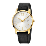  Shop Authentic Calvin Klein City Mother of Pearl White Dial Black Leather Strap Watch for Men - K2G2G5C6 - Luxxuri