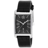  Shop Authentic Calvin Klein Window Black Dial Black Leather Strap Watch for Men - K2M23107 - Luxxuri