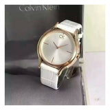  Shop Authentic Calvin Klein Skirt White Dial White Leather Strap Watch for Women - K2U236K6 - Luxxuri