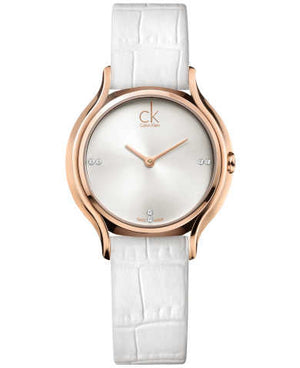  Shop Authentic Calvin Klein Skirt White Dial White Leather Strap Watch for Women - K2U236KW - Luxxuri