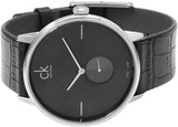  Shop Authentic Calvin Klein Accent Black Dial Black Leather Strap Watch for Men - K2Y211C3 - Luxxuri