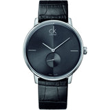  Shop Authentic Calvin Klein Accent Black Dial Black Leather Strap Watch for Men - K2Y211C3 - Luxxuri
