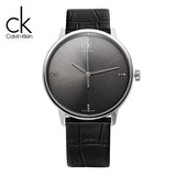  Shop Authentic Calvin Klein Accent Black Dial Black Leather Strap Watch for Men - K2Y2X1CU - Luxxuri