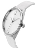  Shop Authentic Calvin Klein Accent Silver Dial White Leather Strap Watch for Men - K2Y2X1KW - Luxxuri