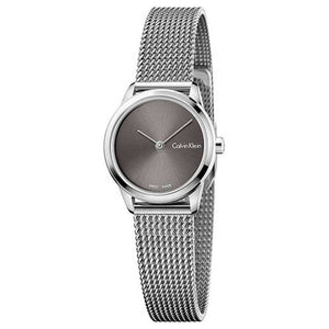  Shop Authentic Calvin Klein Minimal Grey Dial Silver Mesh Bracelet Watch for Women - K3M221Y3 - Luxxuri