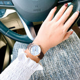  Shop Authentic Calvin Klein Minimal White Dial Brown Leather Strap Watch for Women - K3M226G6 - Luxxuri