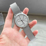  Shop Authentic Calvin Klein Minimal White Dial Silver Mesh Bracelet Watch for Men - K3M5115X - Luxxuri