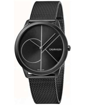  Shop Authentic Calvin Klein Minimal Black Dial Black Mesh Bracelet Watch for Men - K3M5145X - Luxxuri
