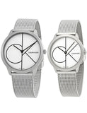  Shop Authentic Calvin Klein Minimal White Dial Silver Mesh Bracelet Watch for Men - K3M5115X - Luxxuri