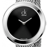  Shop Authentic Calvin Klein Firm Black Dial Silver Mesh Bracelet Watch for Women - K3N23121 - Luxxuri