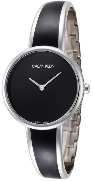  Shop Authentic Calvin Klein Seduce Black Dial Two Tone Steel Strap Watch for Women - K4E2N111 - Luxxuri