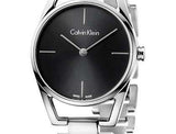  Shop Authentic Calvin Klein Dainty Black Dial Silver Steel Strap Watch for Women - K7L23141 - Luxxuri