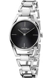  Shop Authentic Calvin Klein Dainty Black Dial Silver Steel Strap Watch for Women - K7L23141 - Luxxuri