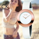  Shop Authentic Calvin Klein Chic White Dial White Leather Strap Watch for Women - K7N236K2 - Luxxuri