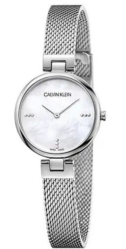  Shop Authentic Calvin Klein Authentic Mother of Pearl Dial Silver Mesh Bracelet Watch for Women - K8G2312E - Luxxuri