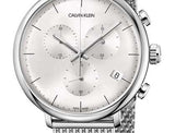  Shop Authentic Calvin Klein High Noon Silver Dial Silver Mesh Bracelet Watch for Men - K8M27126 - Luxxuri
