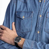  Shop Authentic Emporio Armani Classic Quartz Black Dial Black Leather Strap Watch For Men - AR1692 - Luxxuri