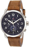  Shop Authentic Tommy Hilfiger Briggs Chronograph Blue Dial Brown Leather Strap Watch for Men - 1791424 - Luxxuri