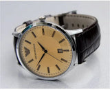  Shop Authentic Emporio Armani Classic Quartz Brown Dial Brown Leather Strap Watch For Men - AR2427 - Luxxuri