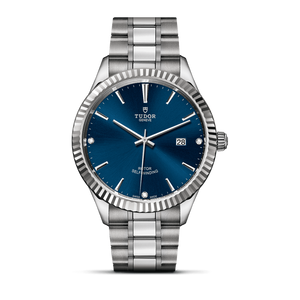  Shop Authentic Tudor Style Automatic Diamonds Blue Dial Silver Steel Strap Watch for Men - M12710-0017 - Luxxuri