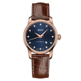  Shop Authentic Mido Baroncelli Automatic Midnight Blue Dial Brown Leather Strap Watch For Women - M7600.3.65.8 - Luxxuri