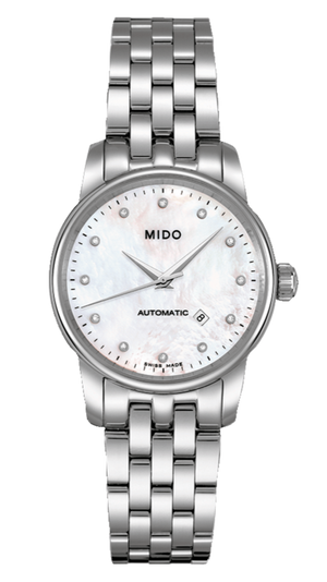  Shop Authentic Mido Baroncelli Automatic Mother Of Pearl Dial Silver Steel Strap Watch For Women - M7600.4.69.1 - Luxxuri