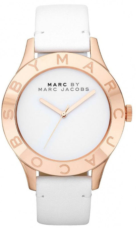  Shop Authentic Marc Jacobs Blade White Dial White Leather Strap Watch for Women - MBM1201 - Luxxuri