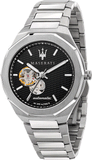  Shop Authentic Maserati Stile Skeleton Automatic Black Dial Silver Steel Strap Watch For Men - R8823142002 - Luxxuri