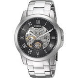 Shop Authentic Fossil Grant Skeleton Black Dial Silver Steel Strap Watch for Men - ME3055 - Luxxuri