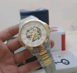  Shop Authentic Fossil Grant Automatic Skeleton White Dial Two Tone Steel Strap Watch for Men - ME3112 - Luxxuri