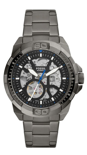 Shop Authentic Fossil Bronson Automatic Skeleton Black Dial Grey Steel Strap Watch for Men - ME3218 - Luxxuri