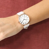  Shop Authentic Marc Jacobs Roxy White Dial White Leather Strap Watch for Women - MJ1561 - Luxxuri