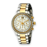  Shop Authentic Michael Kors Brinkley Chronograph Silver Dial Two Tone Steel Strap Watch for Women - MK6188 - Luxxuri