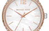  Shop Authentic Michael Kors Layton Mother of Pearl White Dial Brown Leather Strap Watch For Women - MK2910 - Luxxuri