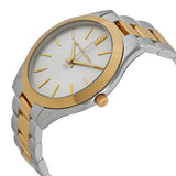  Shop Authentic Michael Kors Runway Slim Silver Dial Two Tone Stainless Steel Strap Watch for Women - MK3198 - Luxxuri