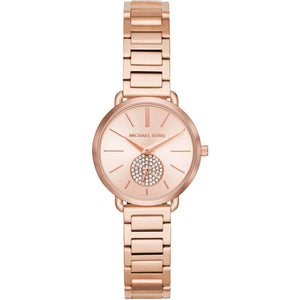  Shop Authentic Michael Kors Portia Analog Quartz Rose Gold Dial Rose Gold Steel Strap Watch For Women - MK3839 - Luxxuri