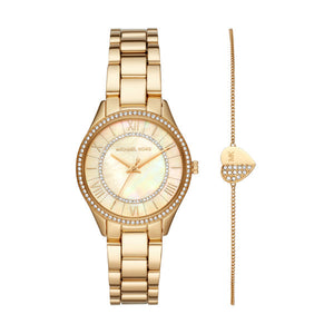  Shop Authentic Michael Kors Lauryn Quartz Mother of Pearl Gold Dial Gold Steel Strap Watch For Women - MK4490 - Luxxuri
